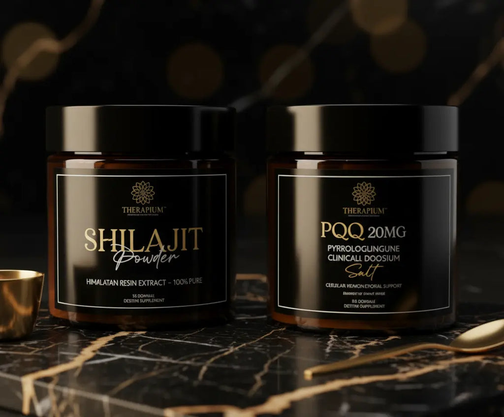 THERAPIUM™ Vitality Stack – Shilajit Powder 30g + PQQ Capsules (30) Therapium