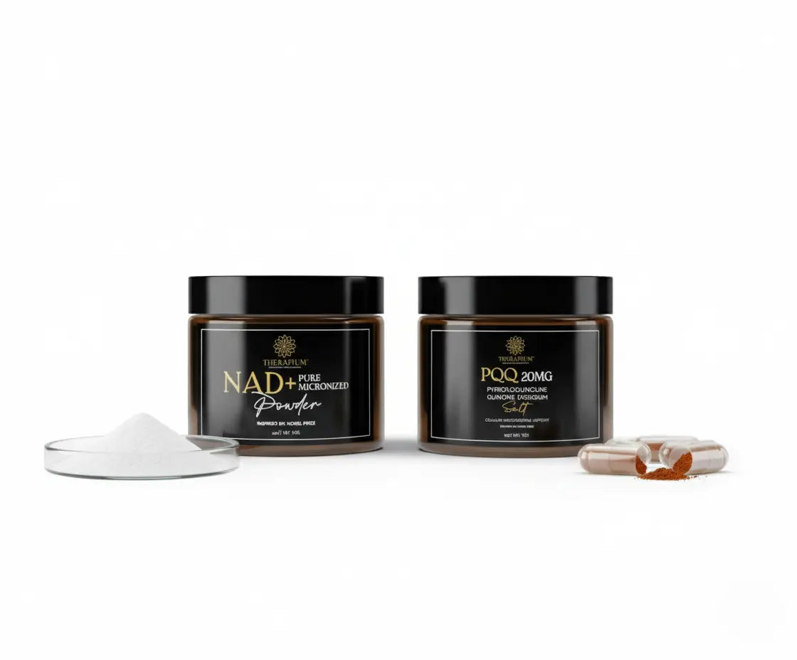 THERAPIUM™ Brain & Vitality Duo – NAD+ Powder 10g + PQQ Capsules (30 Therapium